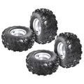 4 Pack 18x9.5-8 18x9.50-8 Tubeless Tire w/ 8" inch Wheel Rim 4 Bolt Pattern for ATV Quad Buggy Go Kart Lawn Mower 4 Wheelers Mini Bike Golf Cart Garden Tractor Utility Cart Turf Tires (4pcs)