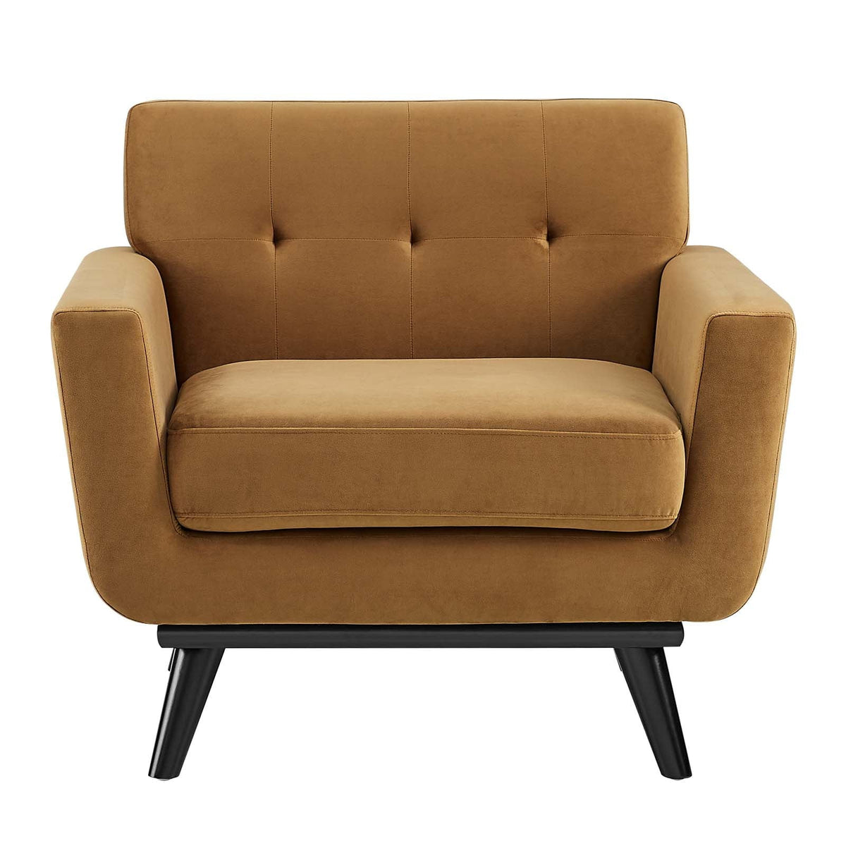 Modway Engage Performance Velvet Armchair in Cognac