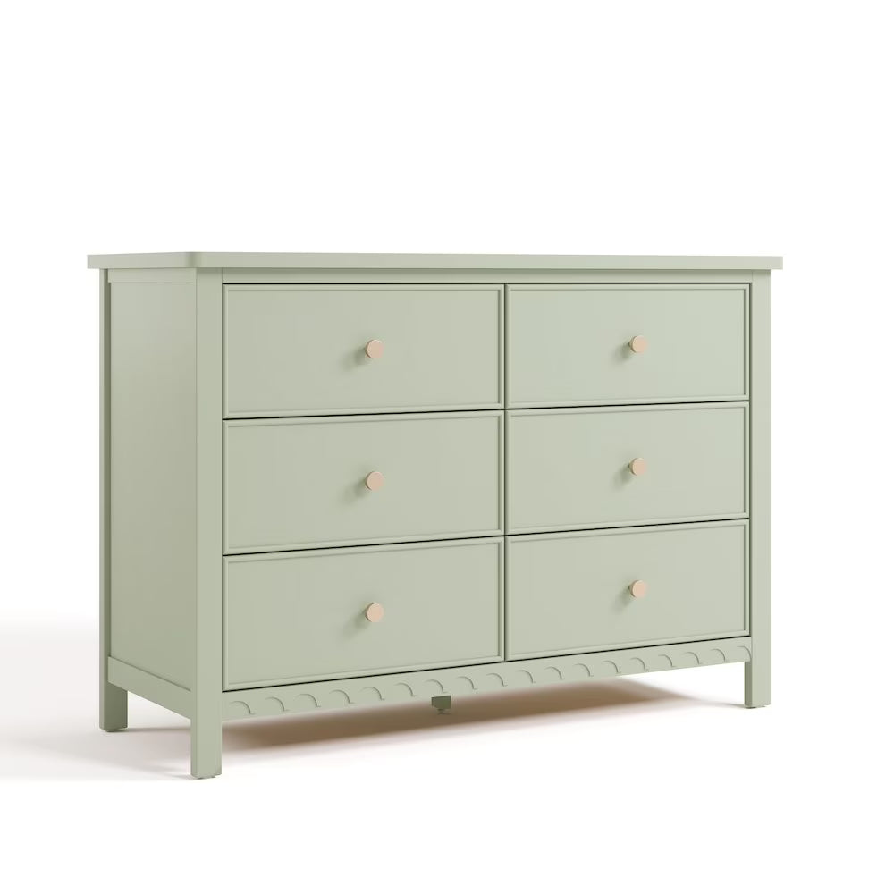 Graco Sasha 6 Drawer Nursery Double Dresser, Blush