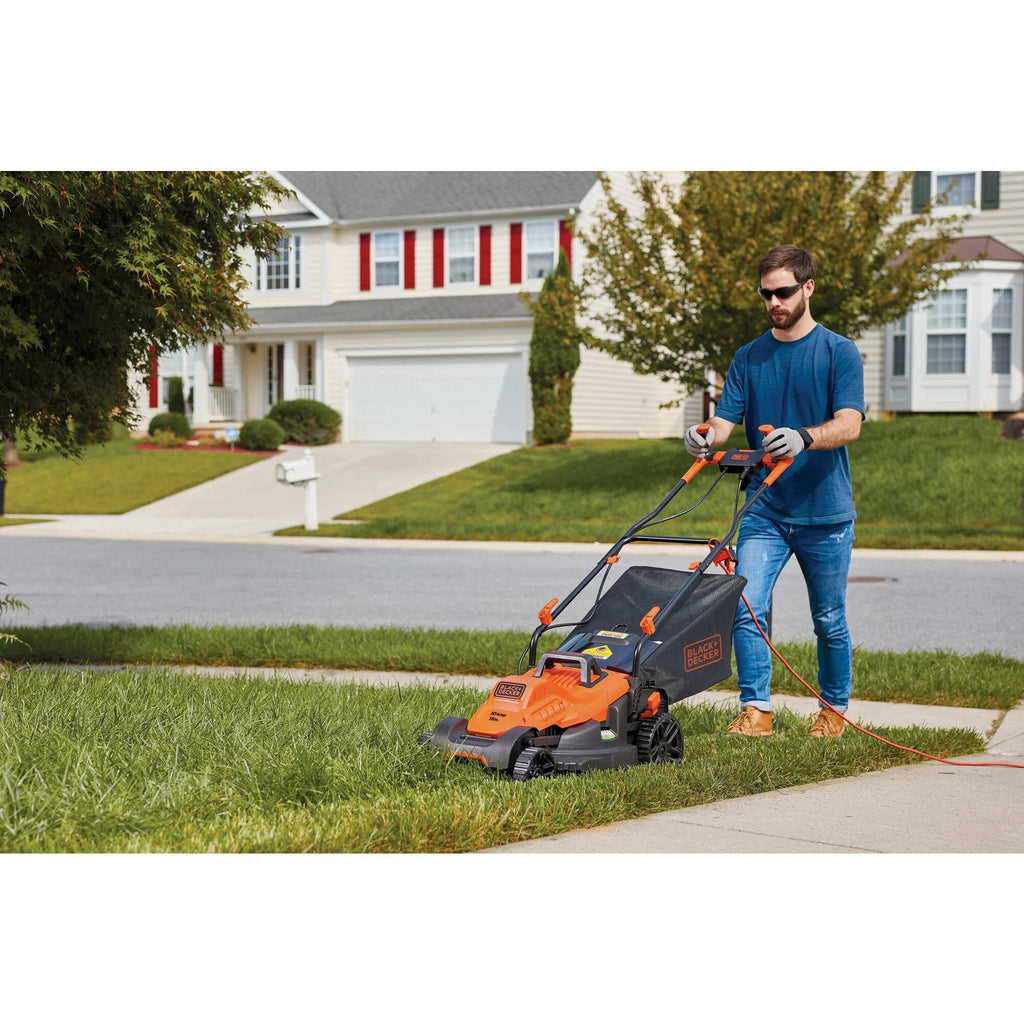 BLACK+DECKER 15�� Corded Electric Push Walk-Behind Mower, Comfort Grip Handle