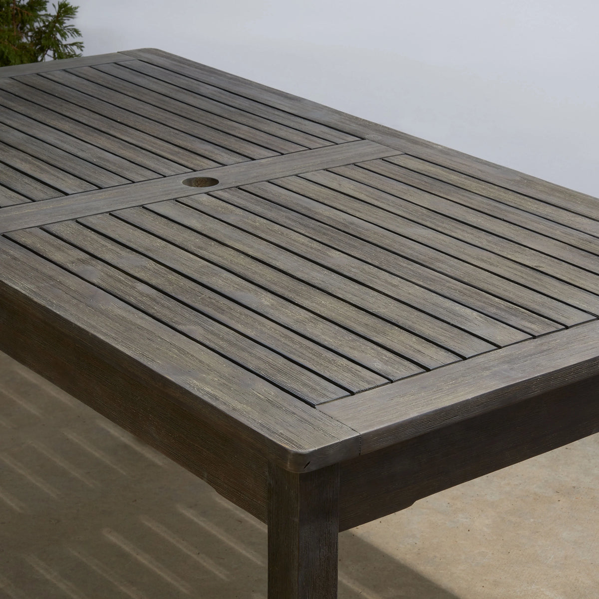 Outdoor Tables Caladesi Grey-washed Rectangular Farmhouse Wood Patio Dining Table for 6 Seaters,Patio Tables