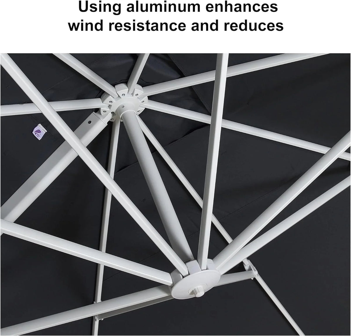 PURPLE LEAF 9 �� 11.5 FT Patio Umbrella White Cantilever Offset Umbrella Rectangle Outdoor Umbrella with 360�� Rotation for Garden Deck Pool, Beige