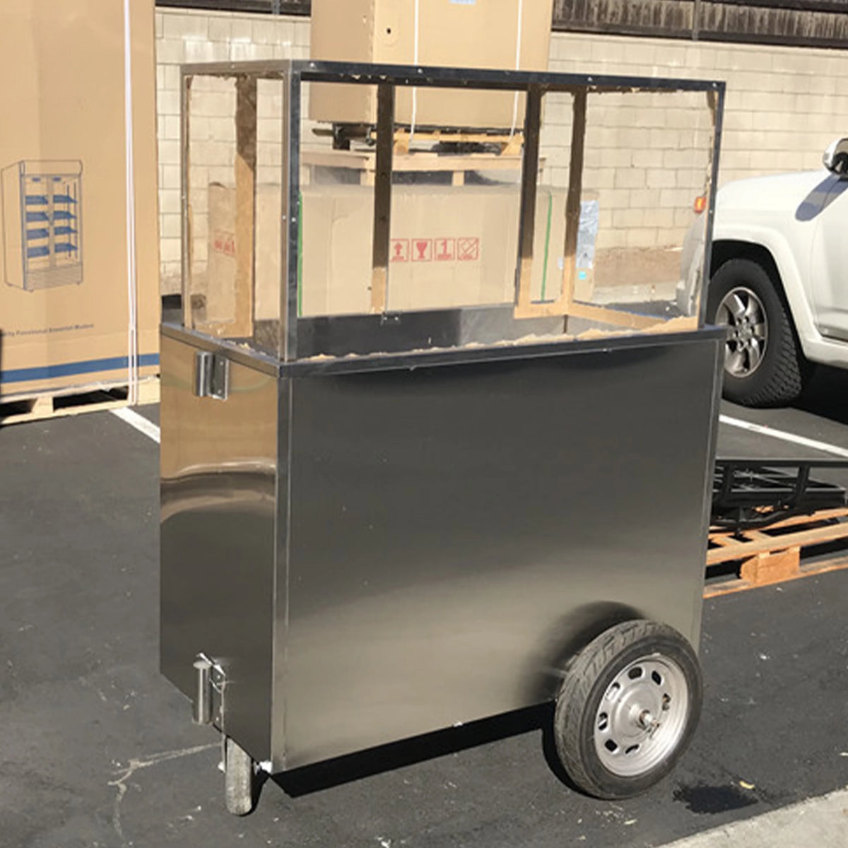 44'' Commercial Street Vendor Carro De Fruta Fruit Cart Concession Stand Street Fruit Cart