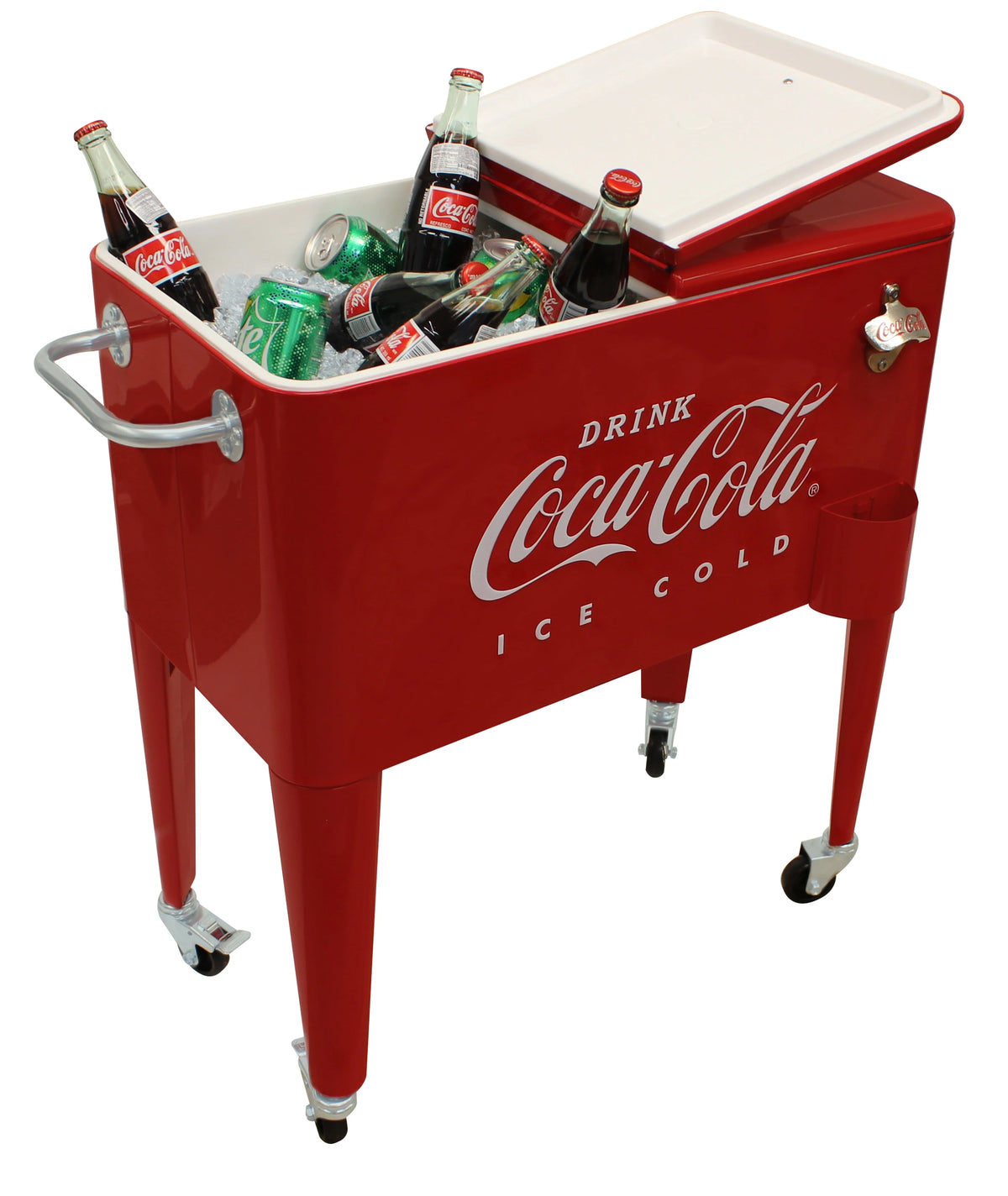 Leigh Country CP 98105 Metal Embossed Retro Outdoor 60 Qt. Cooler Red