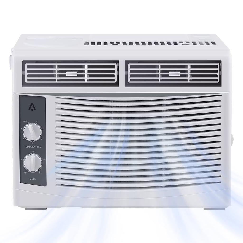 GAOMON 6000 BTU Window Air Conditioner, Cools Up to 350 Sq. Ft, Window AC Unit with Remote, 3 fan speeds, Sleep mode, Auto Restart, 24H Timer Window Air Conditioner, 115V/60Hz, White