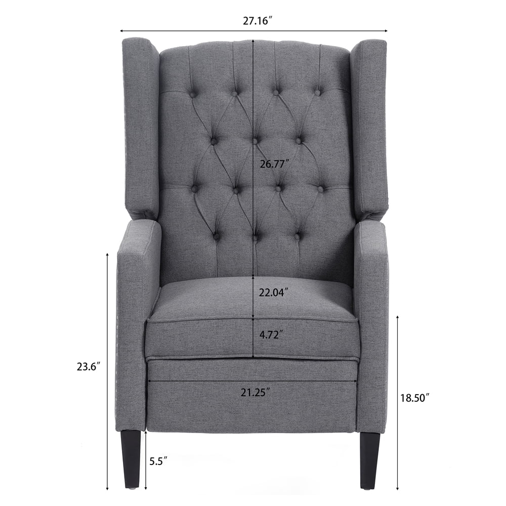 Triple Tree Modern Fabric Foam Wood Solid Print Nailhead Trim Accent Chair, Beige