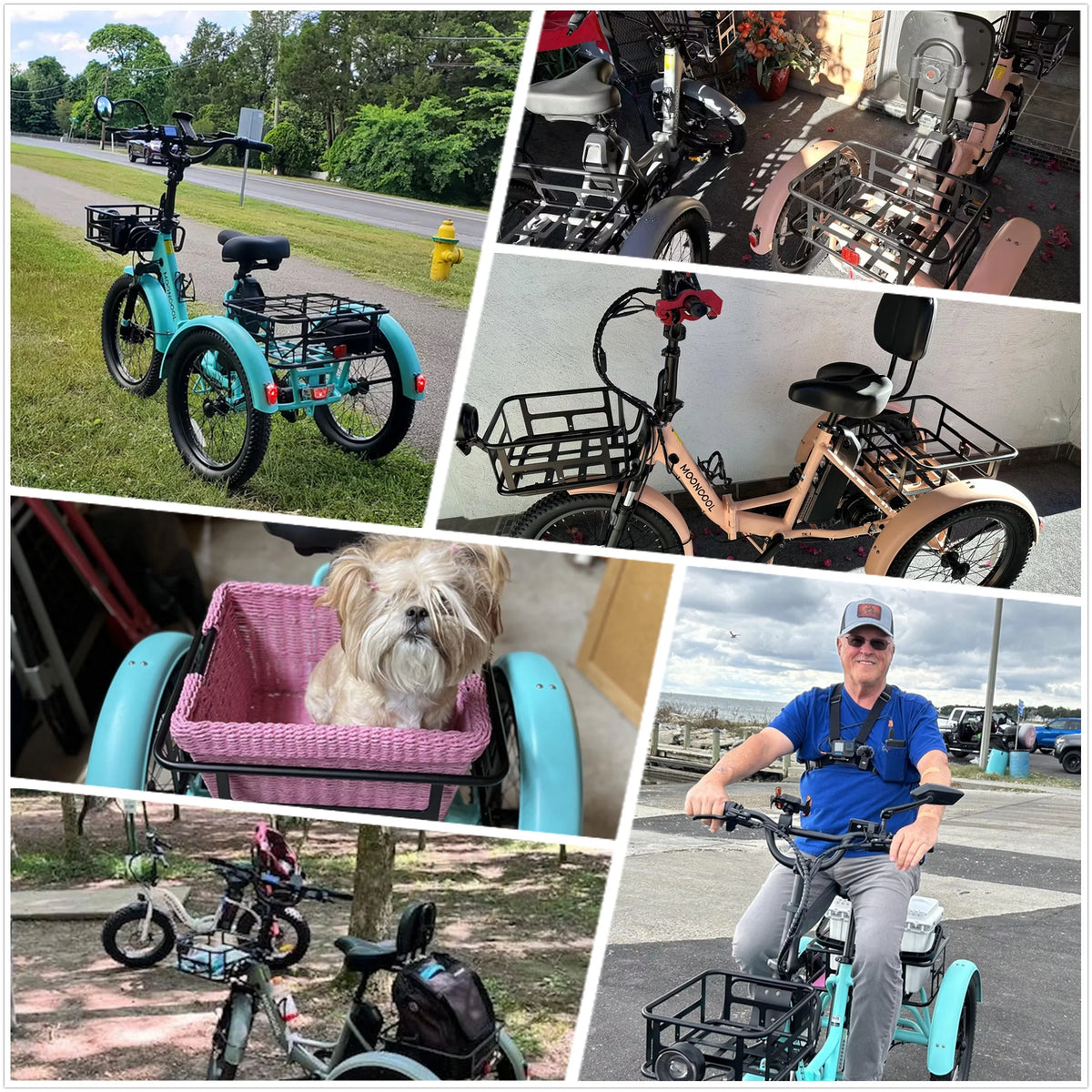 ABORON 3.0 Fat Tire Electric Trike for Senior Foldable E-Bike, 500W Motorized Tricycle Adult 20" Folding 3 Wheel Electric Commute Bike Trike w/48V Battery and Storage Baskets,