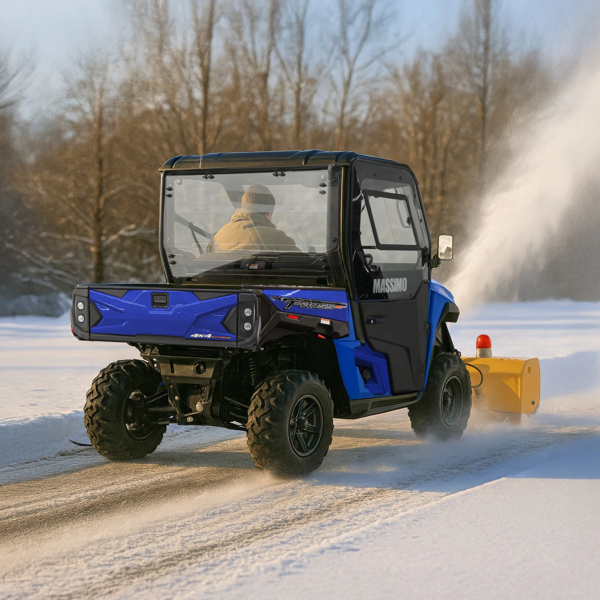 Massimo 60" Snow Blower 2-Stage �C 13HP 420cc Gas Powered UTV/ATV Attachment for Heavy Duty Snow Removal