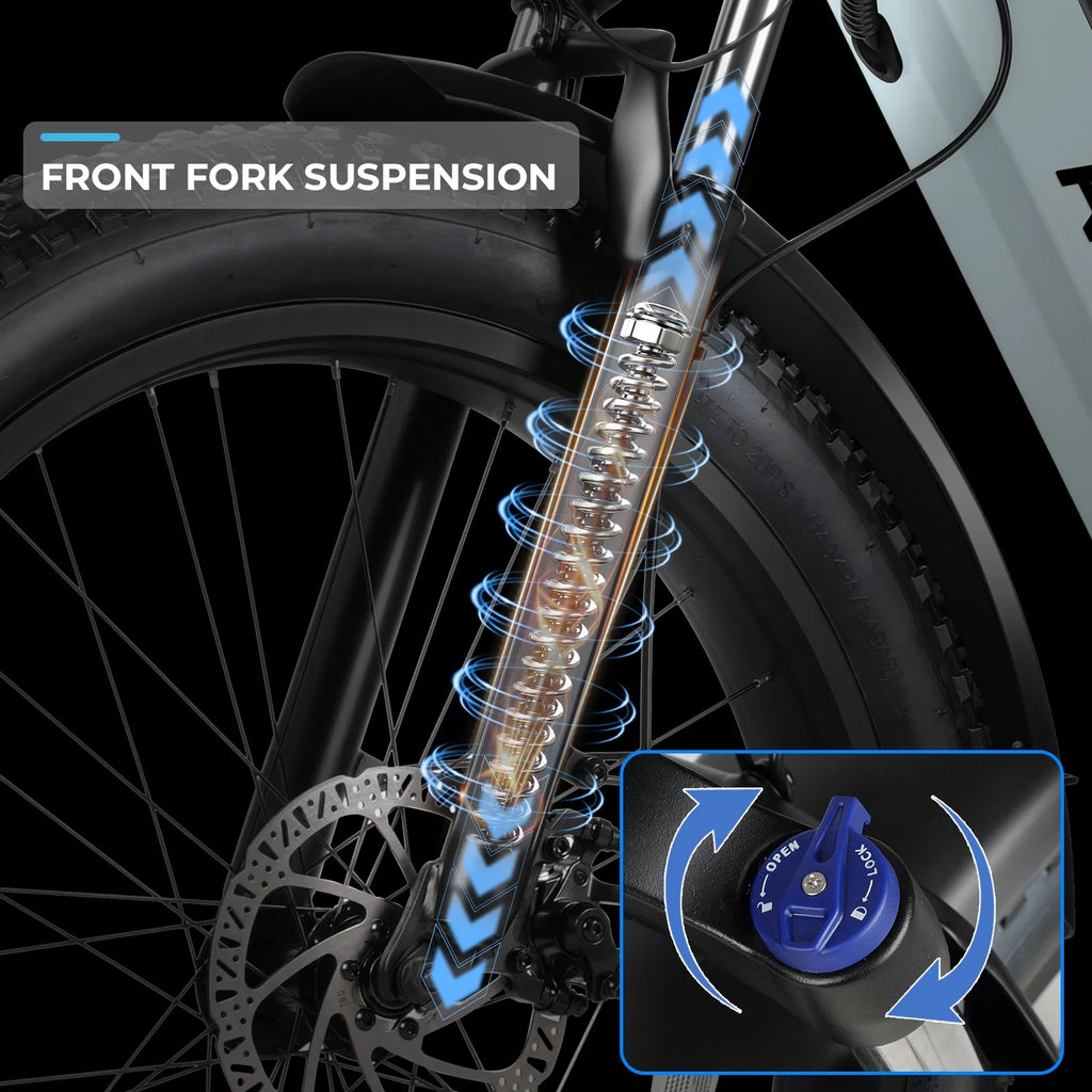 ANCHEER Electric Bike for Adults Peak 1000W Electric Bicycle 48V 15AH Battery Electric Bike 26" x 4.0" Fat Tire Mountain 28MPH 7 Speed Gears Electric Bike, Rear Rack,UL2849