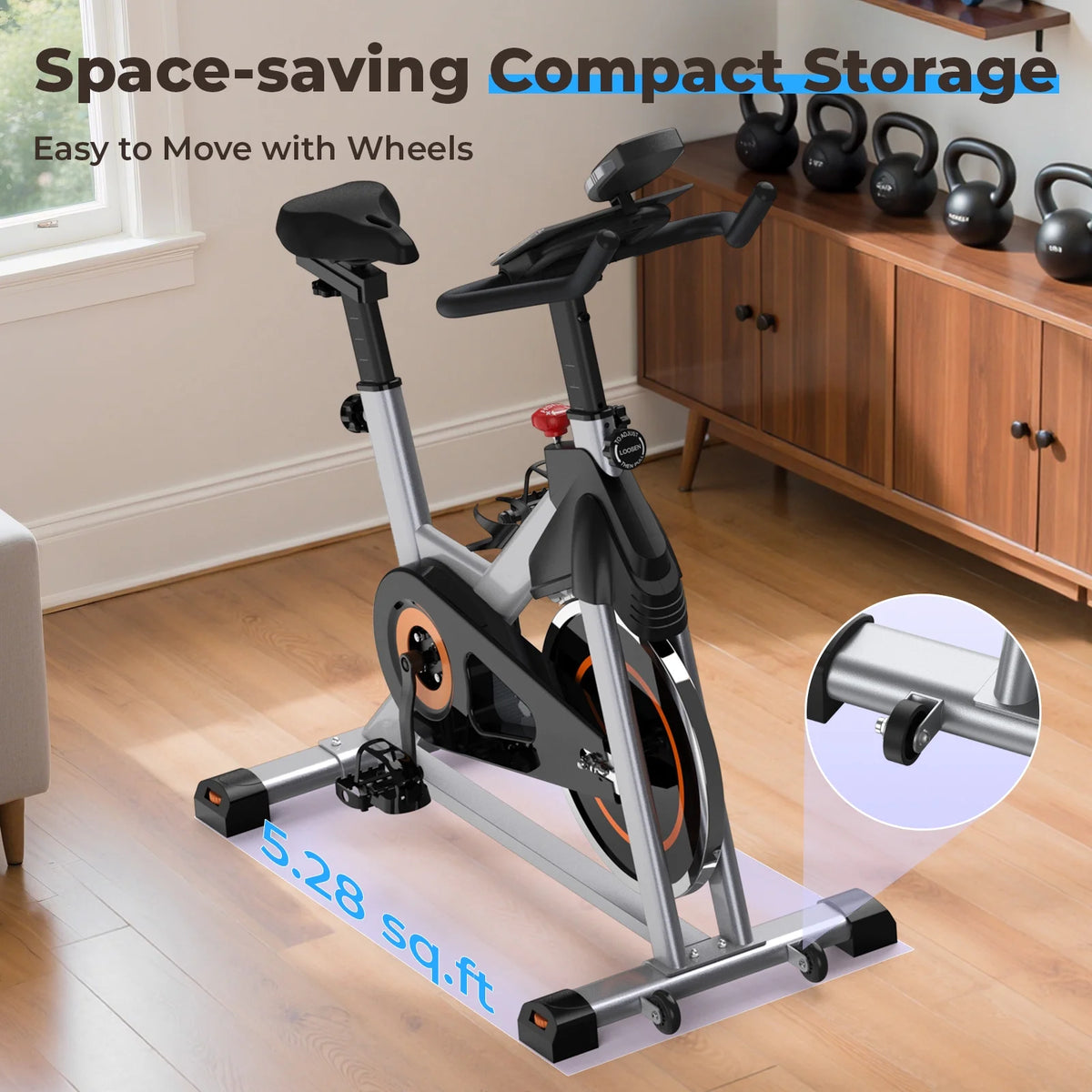 YOSUDA Exercise Bike Stationary Indoor Cycling Bike for Home 300 Lbs Weight Capacity, Comfortable Seat Cushion and LCD Monitor