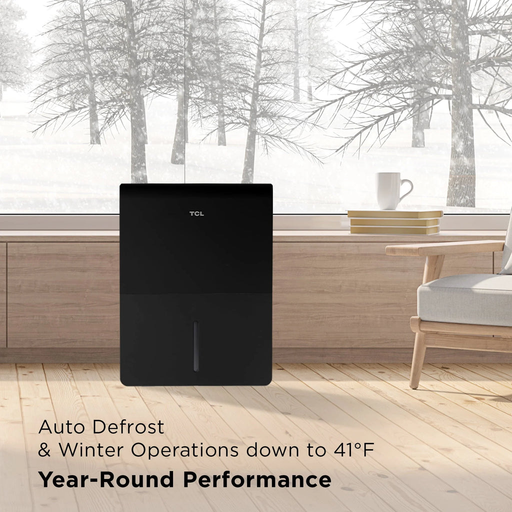 TCL 50 Pint Smart Dehumidifier with Pump, Black, W50D9P2-B