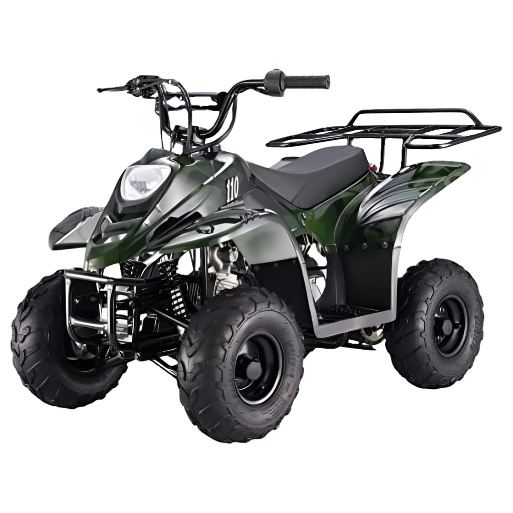 HHH Upgraded  110cc ATV Boulder Gas 110cc ATV Quads Youth ATV Quad ATVs Fully Automatic Children 4 Wheeler  ( Black color  )