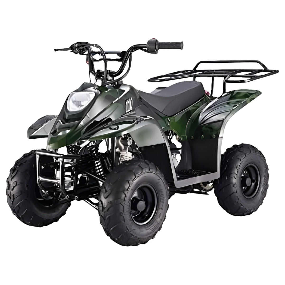 HHH Upgraded  110cc ATV Boulder Gas 110cc ATV Quads Youth ATV Quad ATVs Fully Automatic Children 4 Wheeler  ( Black color  )