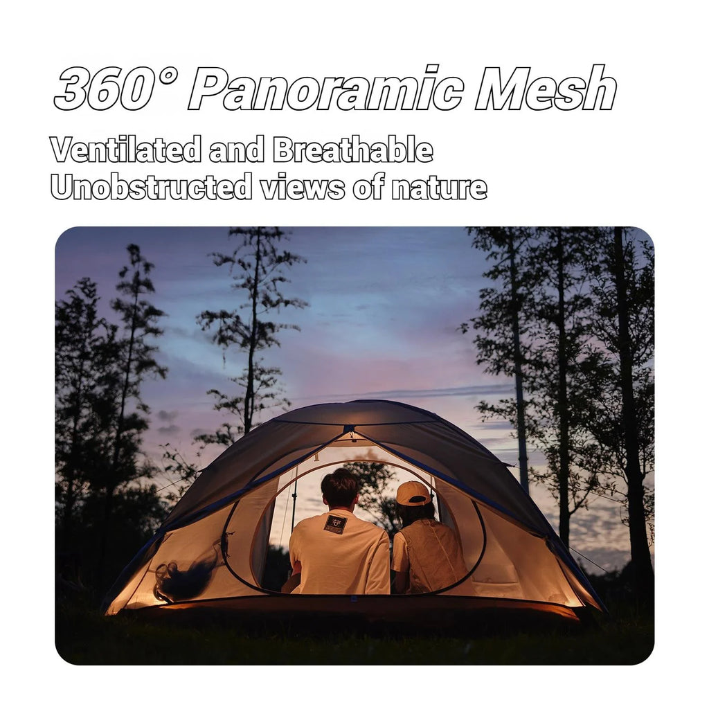 Naturehike, Ultralight Hiking Tent, Portable Camping Tent with Two Doors, Waterproof and Wind-resistant Dome Tent, UV Protection Backpacking Tent