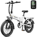 Jasion EB7 2.0 Electric Bike for Adults, 500W Motor Electric Bicycles with 48V 10AH Removable Battery, 20" Fat Tire Foldable Electric Bike with Dual Shock Absorber, 7-Speed