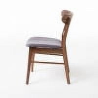 GDF Studio Isador Mid Century Modern Fabric Upholstered Wood Dining Chairs, Set of 2, Dark Gray and Walnut
