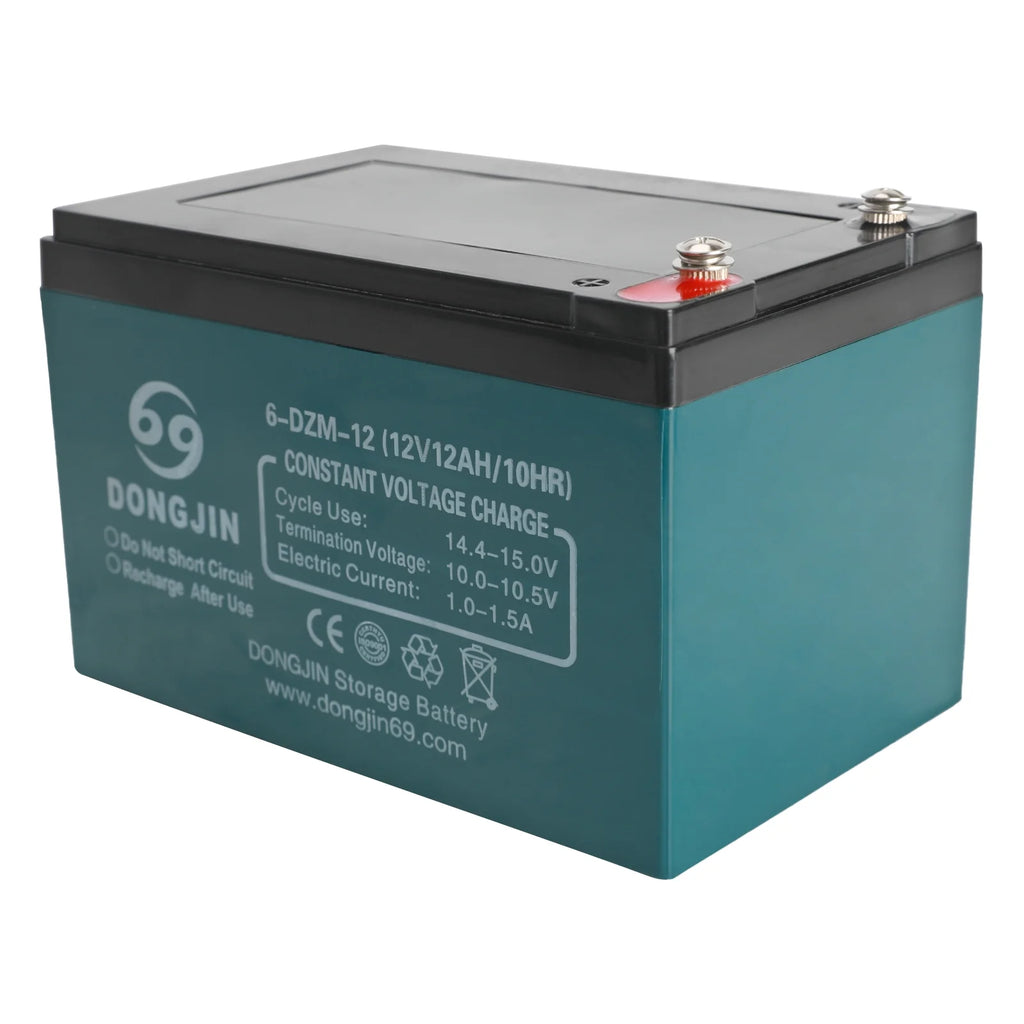 5 Pack 6-DZM-12 12V 12Ah Sealed Lead Acid Rechargeable Battery + 60V Battery ch + Charging Port for Electric Bikes, Scooters, Go Karts, ATVs, Dirt Bikes - Maintenance-Free, Ready to Use
