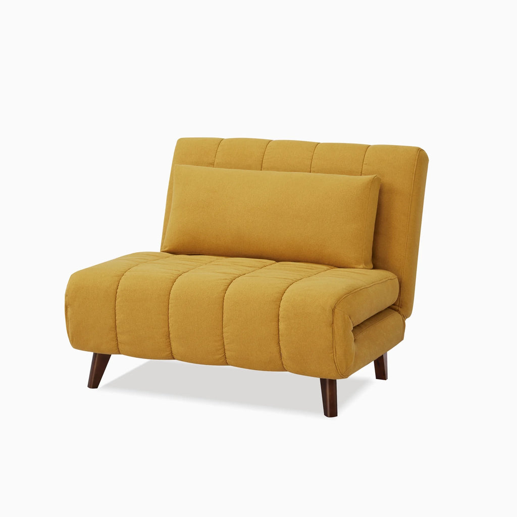 A&D Home Springfield Polyester Convertible Futon Chair, Yellow