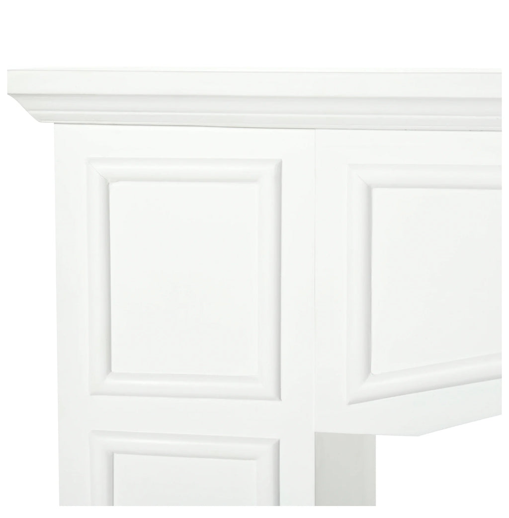 Modern Fireplace Mantel, Surround Mantels for Fireplace with Decorative Pattern Interior Width 29" White