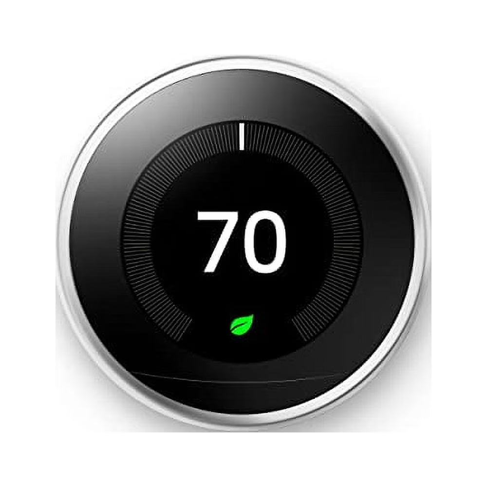 Google Nest Learning Thermostat - Programmable Smart Thermostat for Home - 3rd Generation Nest Thermostat - Works with Alexa - Polished Steel