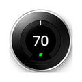 Google Nest Learning Thermostat - Programmable Smart Thermostat for Home - 3rd Generation Nest Thermostat - Works with Alexa - Polished Steel
