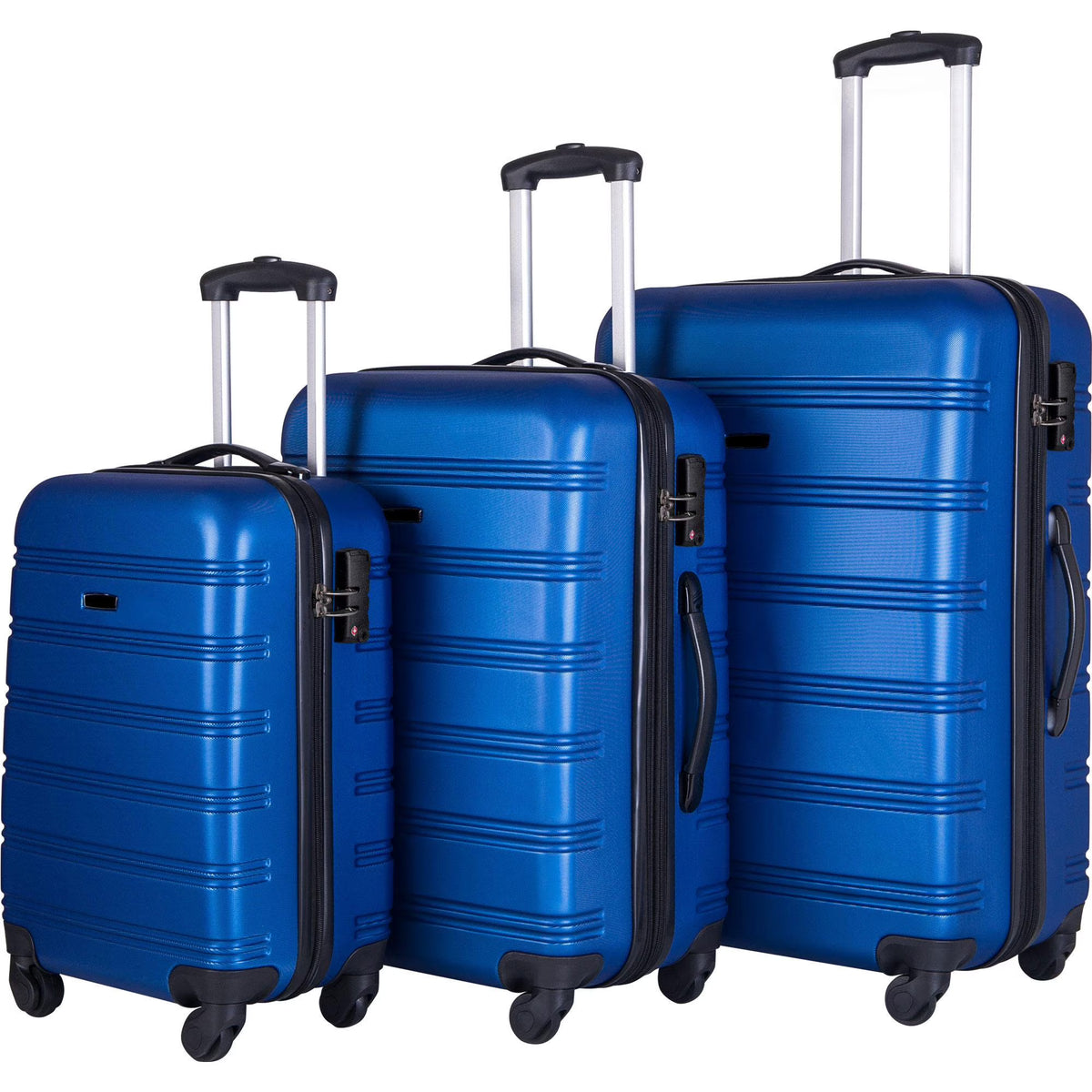 3 Piece Luggage Set Hardside Spinner Hardshell Suitcase with TSA Lock 4-Wheel Upright Luggage for 360 Degree Movement (20/24/28), Purple