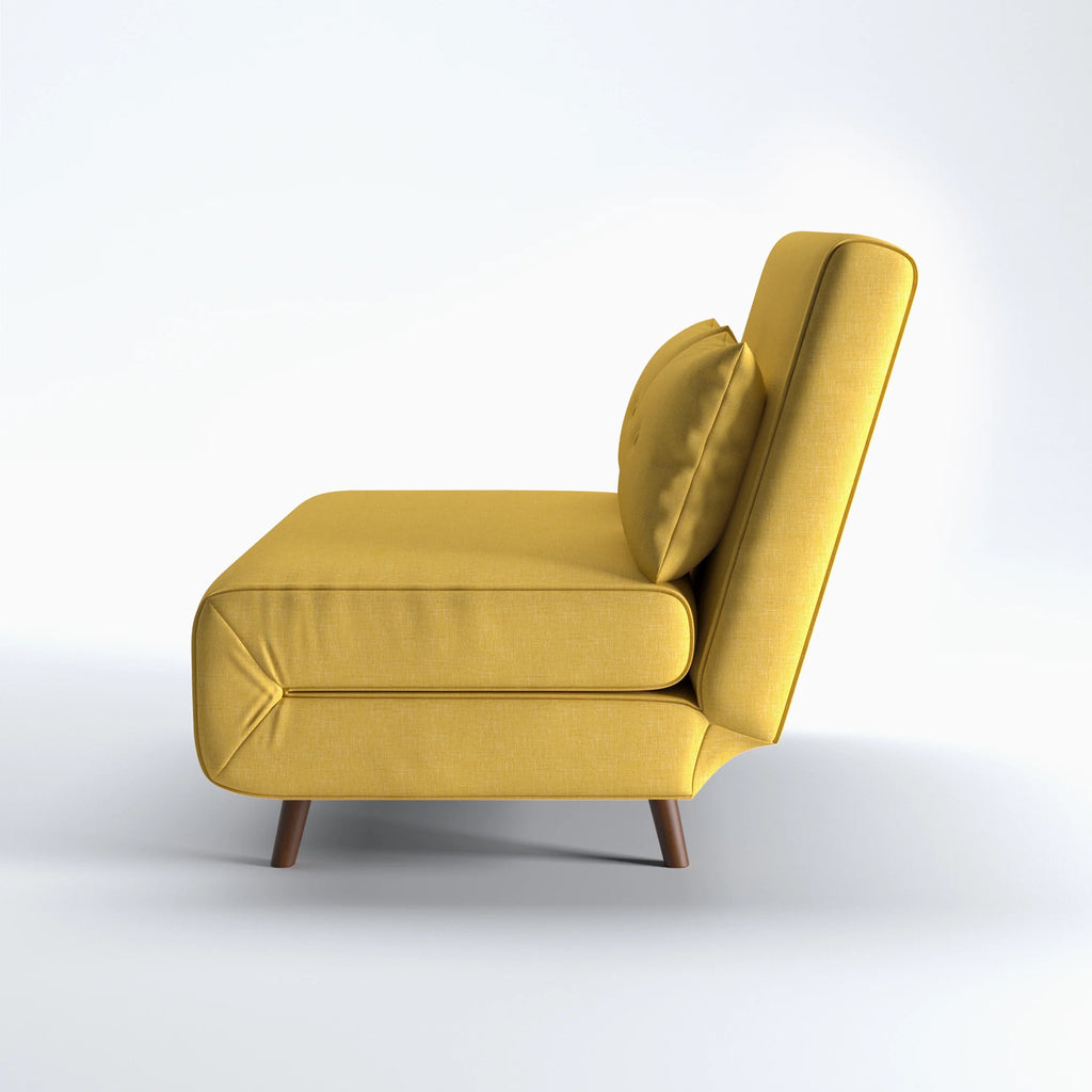 A&D Home Haru 40" Convertible Futon Chair, Linen Beige