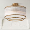 Possini Euro Design Warren 16 1/4" Modern Semi Flush-Mount Ceiling Light Fixture Kitchen Foyer Drum 5-Light Bronze Finish Crystal