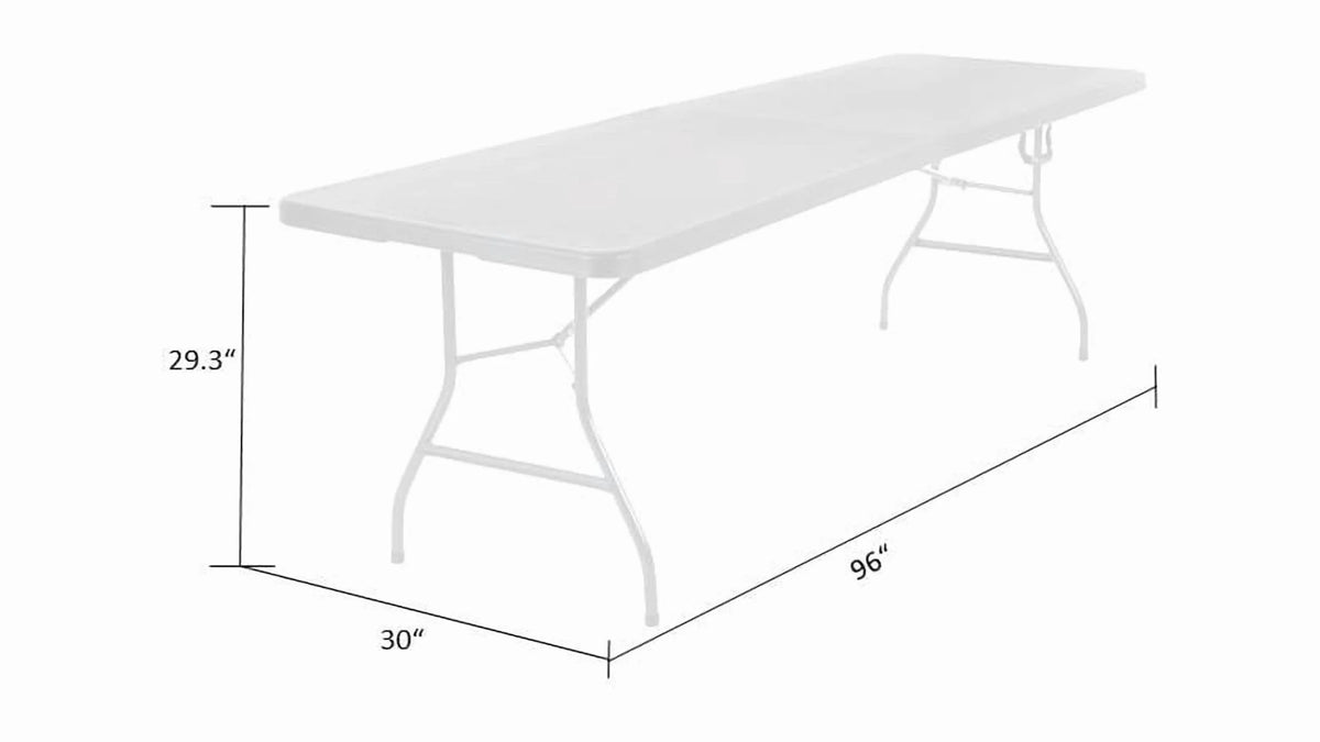 Cosco 8 Foot Centerfold Folding Table, White