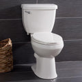 Miseno Two-Piece High Efficiency Toilet With Elongated Ada Height Bowl, Molded Seat, Trip Lever And Wax Ring (1.28 Gpf) White