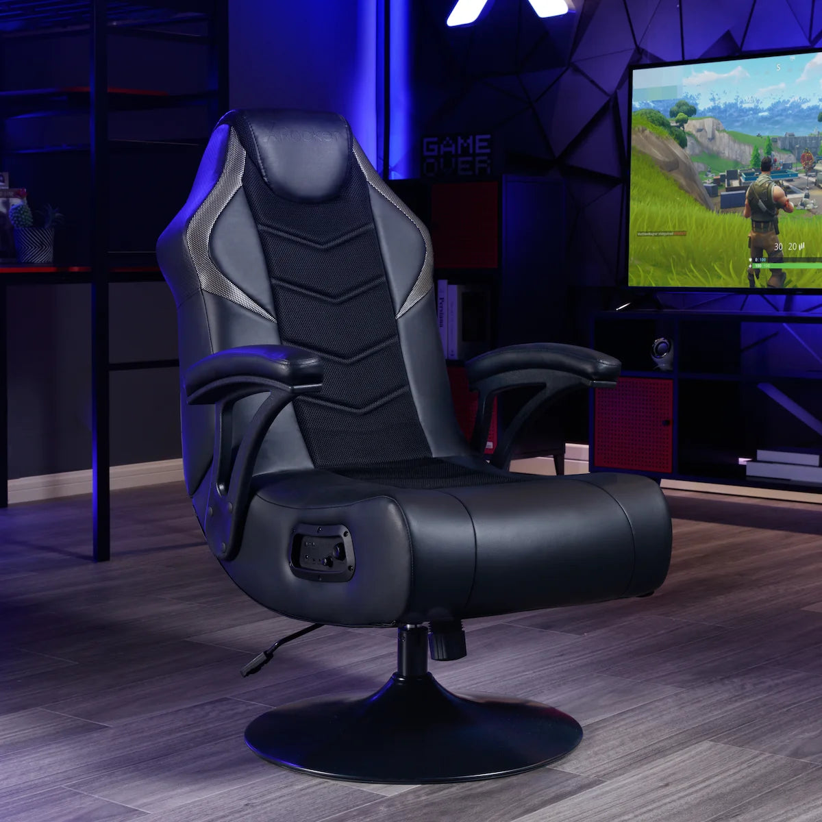 X Rocker Nemesis RGB Pedestal Gaming Chair, Black