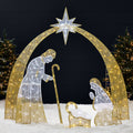 Best Choice Products 4.5ft Lighted 2D Christmas Nativity Scene Outdoor Yard Decor w/ 115 Twinkling LED Lights