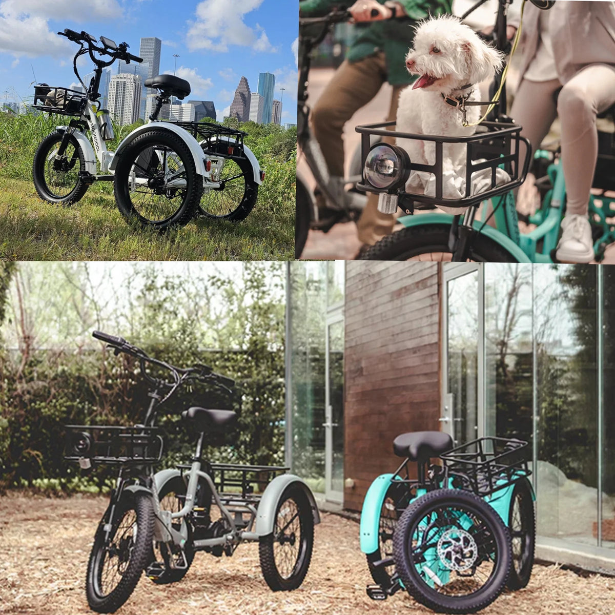 ABORON 3.0 Fat Tire Electric Trike for Senior Foldable E-Bike, 500W Motorized Tricycle Adult 20" Folding 3 Wheel Electric Commute Bike Trike w/48V Battery and Storage Baskets,