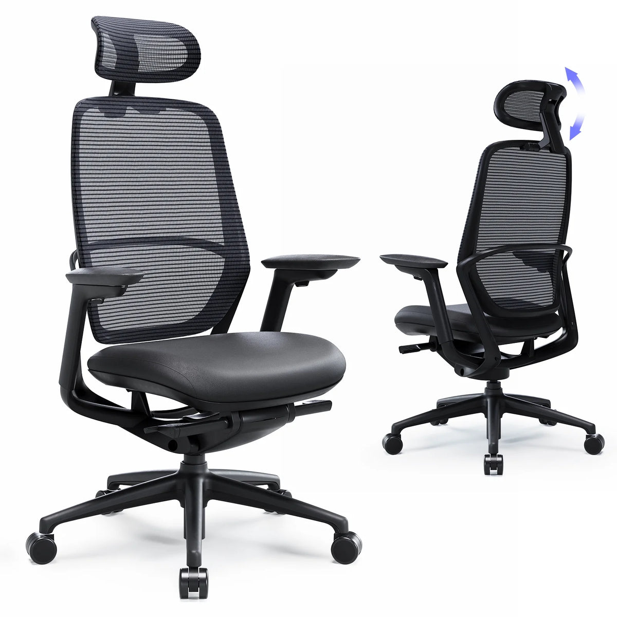 Ergonomic Office Chair, High Back Mesh Desk Chair with Adjustable Lumbar Support, Reclining Backrest, 4D Armrests, Breathable Mesh, Comfortable Computer Chair for Home Office, Work,Study