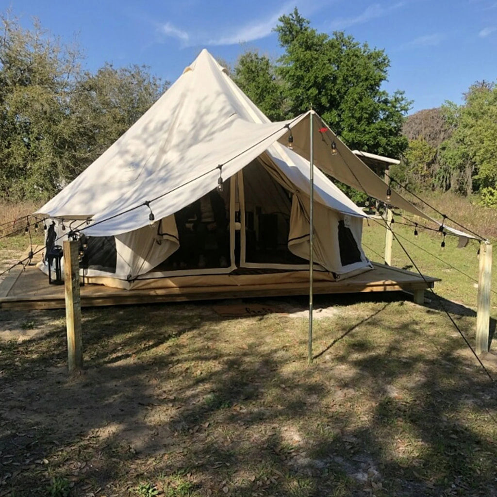 White Duck Outdoors Regatta Awning - Desert Red - 10' for Bell Tent - Complete Canopy with Poles for All Season Camping and Glamping