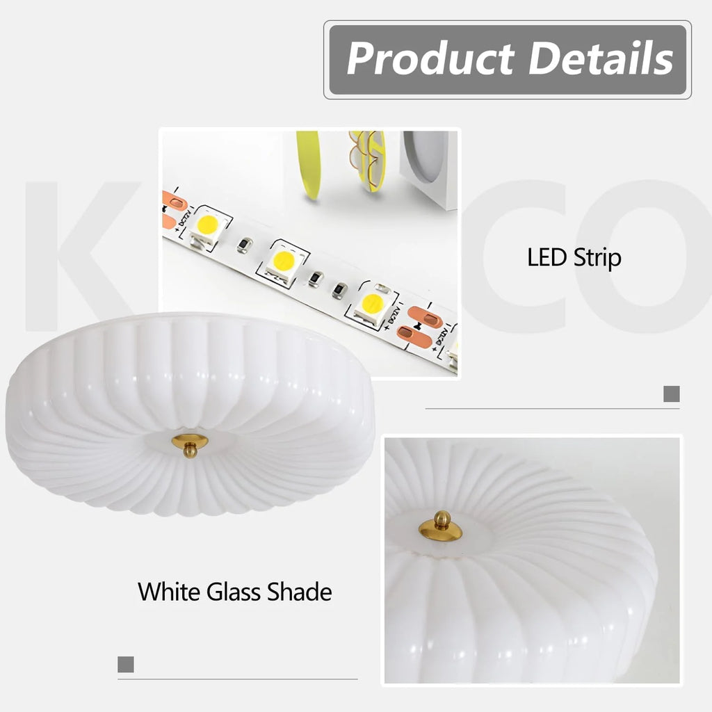 KCO Lighting Mid Century Modern LED Ceiling Lights Mint Green Glass Ceiling Lamp Large Hallway Ceiling Light