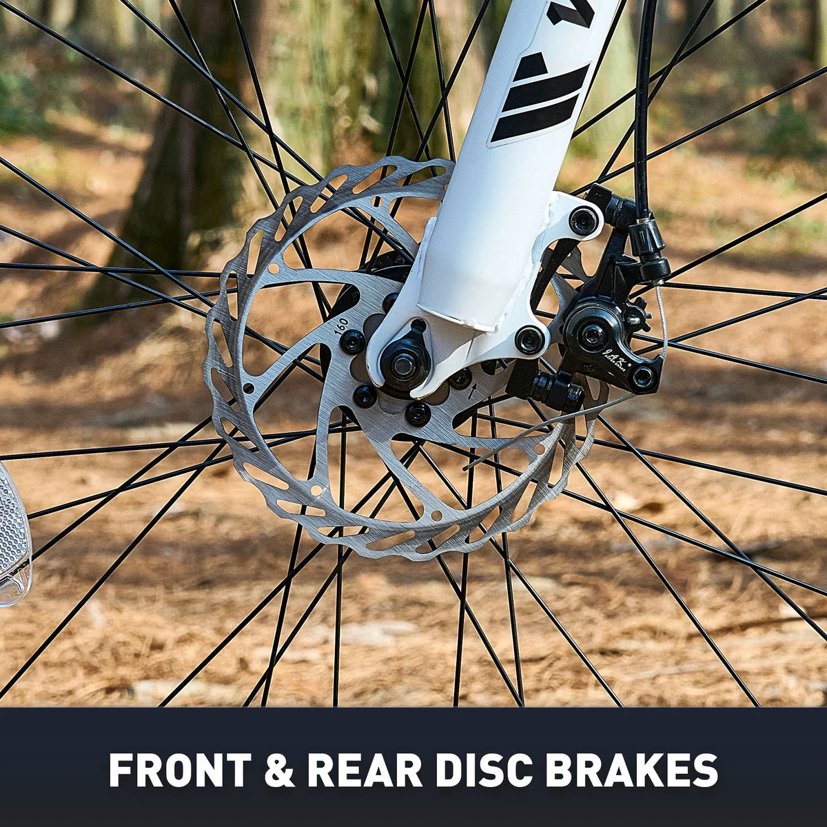 VIRIBUS 26" Fat Tire Mountain Bike Full Suspension Bike with 21 Speeds Disc Brakes White