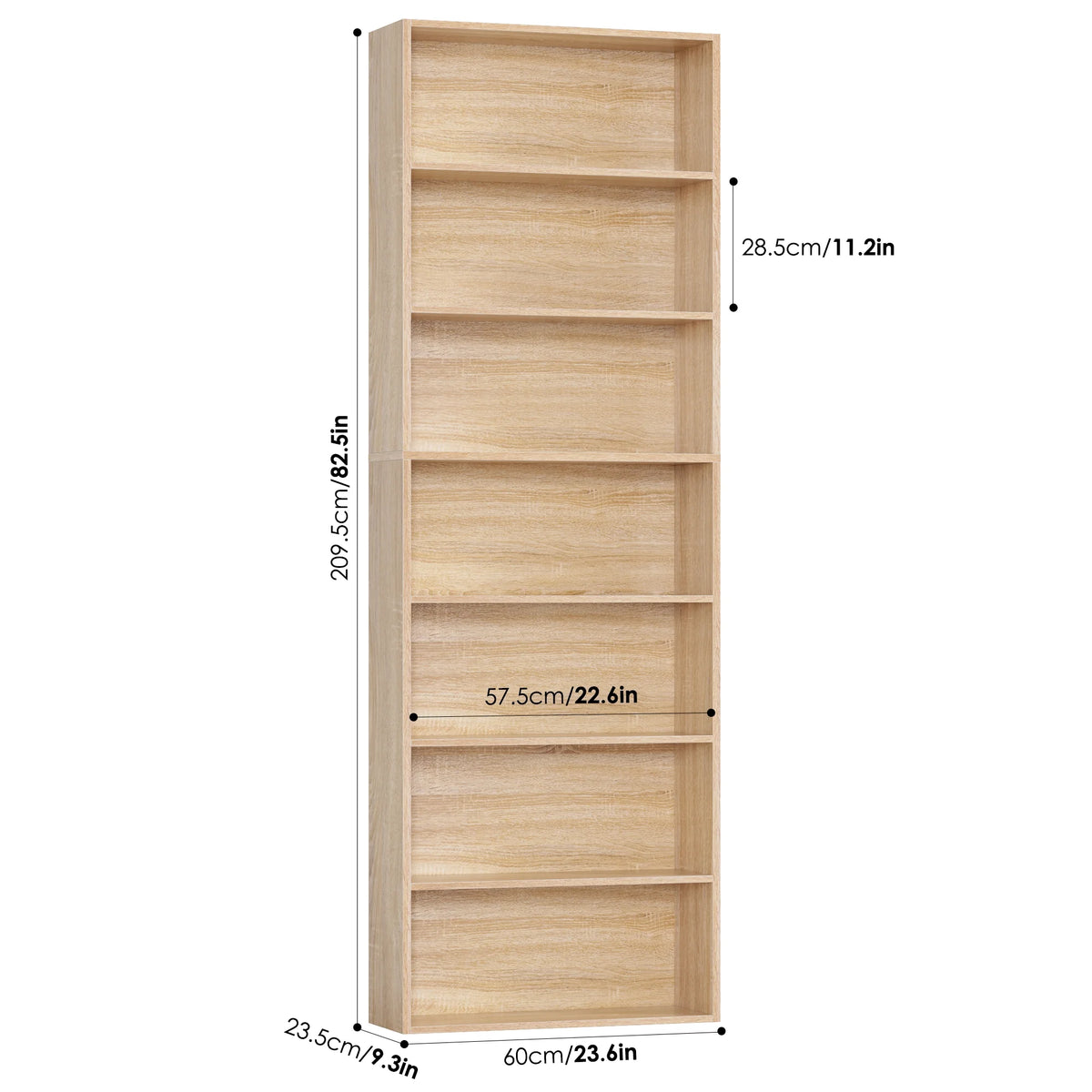 Homfa 82" Tall Bookcases, Freestanding Display Storage Shelves, 7-Tier Open Bookshelf for Home Office Living Room Bedroom, White