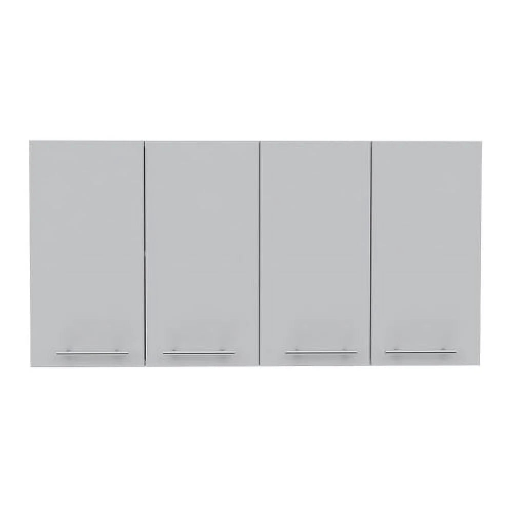 Xukmct Kitchen 4 Doors Wall Cabinet with 4 Inner Shelves, White