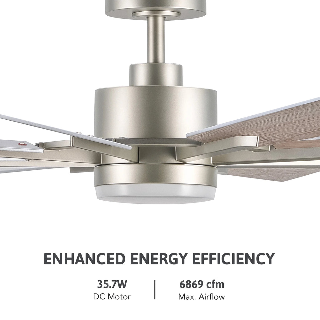 Bestco 60" Ceiling Fan with Light Kit and Remote Control for Farmhouse Living Room