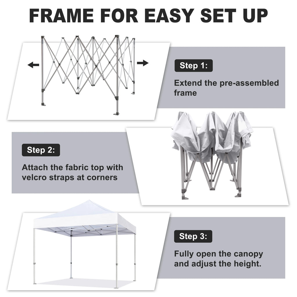 Eurmax Canopy 10' x 10' Beige Pop-up and Instant Outdoor Canopy