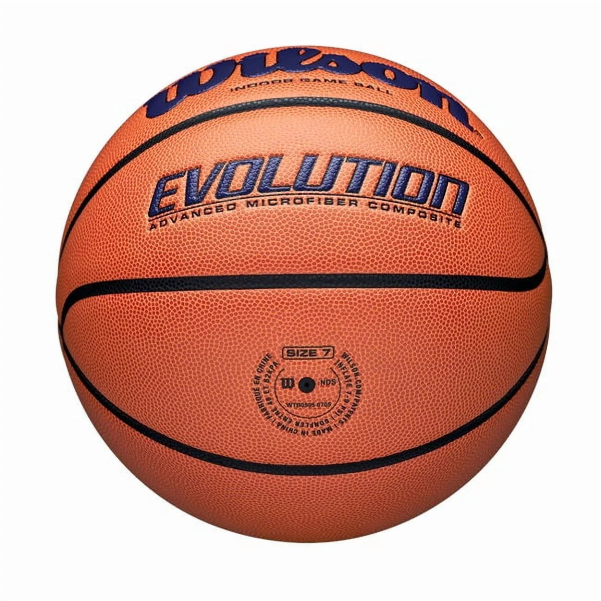 Wilson Evolution Baloncesto de Juego Interior - Negro, Talla 7 - 29,5"