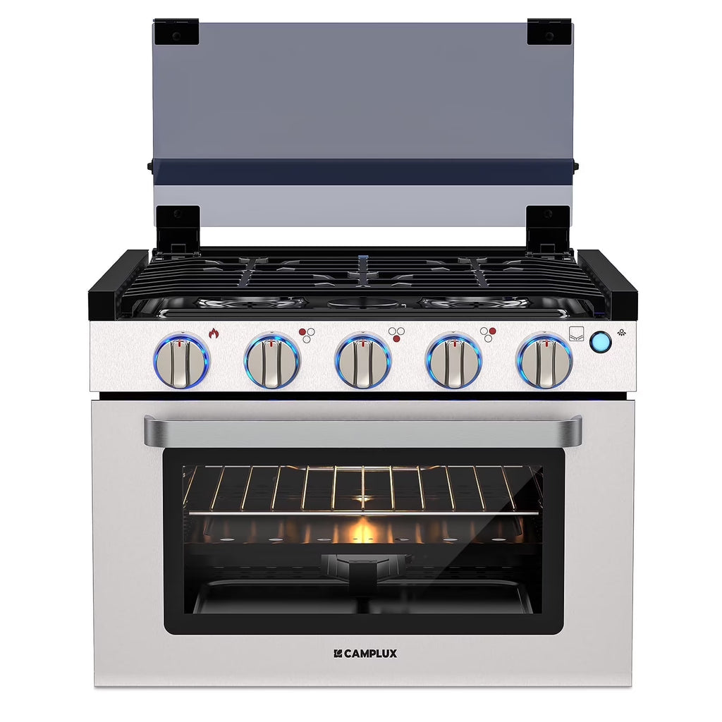 CAMPLUX 21 In RV Stove Gas Range , Gas Range Oven with 3 Burners Cooktop