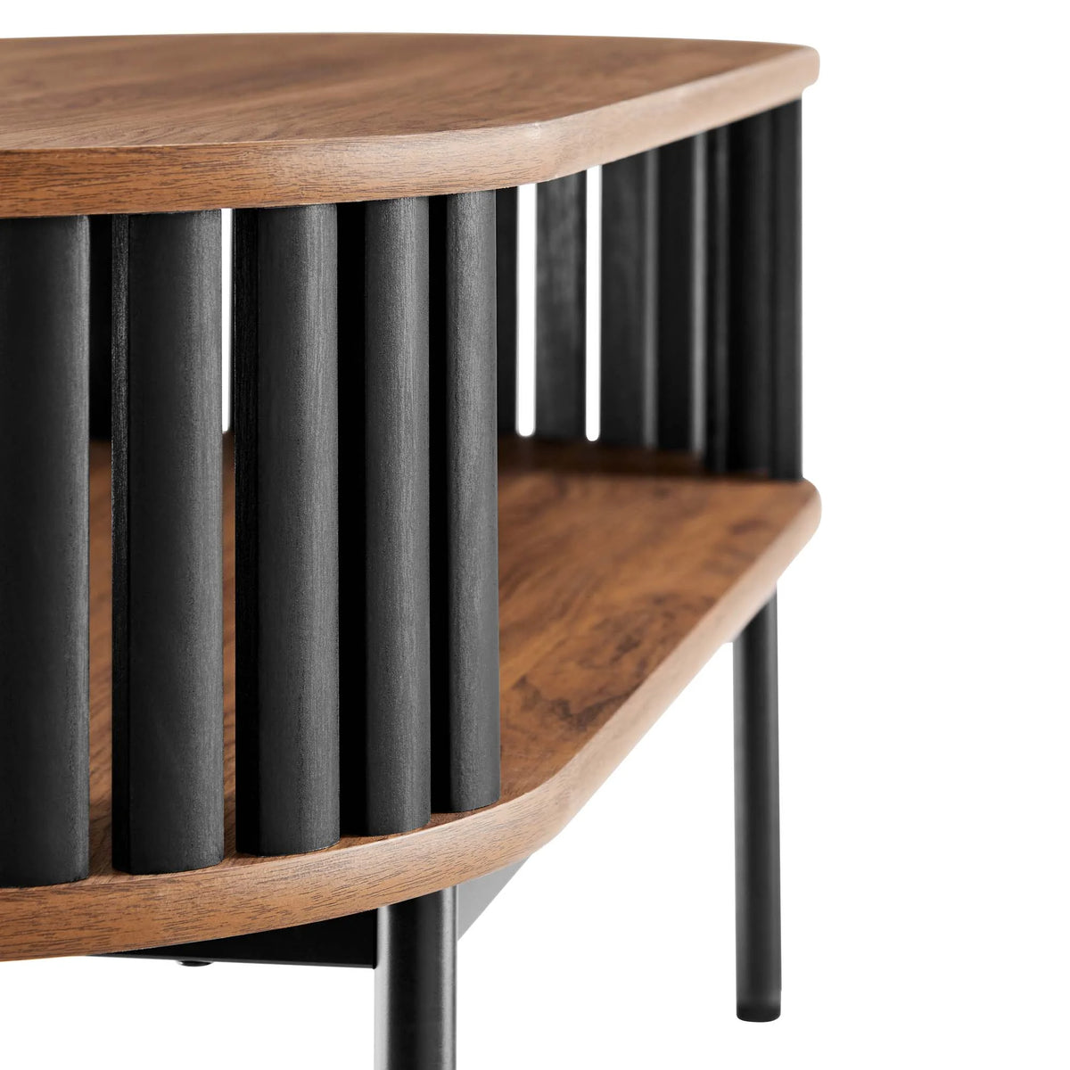 Modway Fortitude Wood Coffee Table in Walnut Black