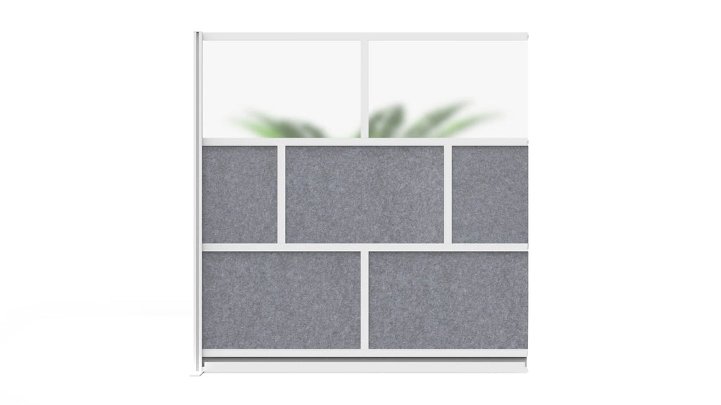 Luxor Freestanding Modular Room Divider Wall System with Built-in Cable Management Tray - 70" x 70" Add-On Wall