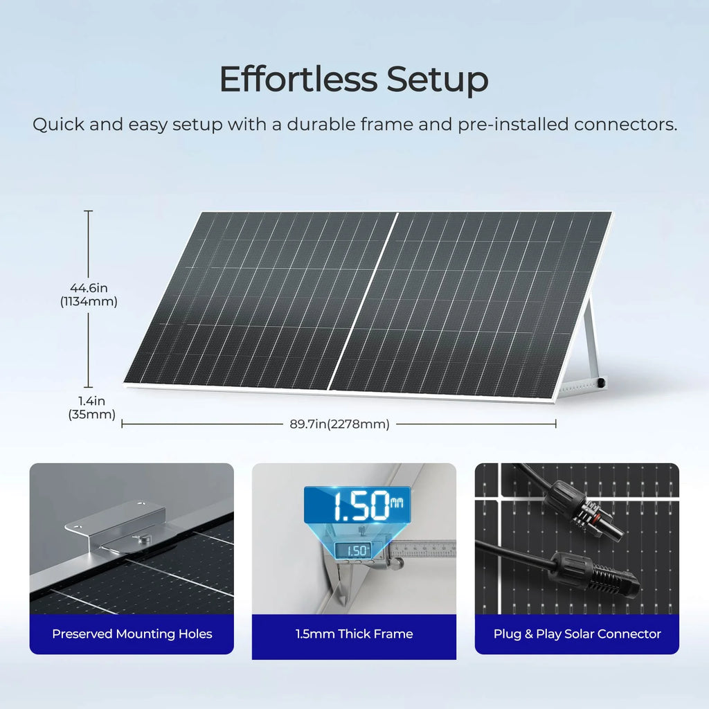 Renogy 4pcs 590 Watt Solar Panel, 12V/24V Bifacial N-Type Monocrystalline Solar Panel for Homes Roof RV Boat Camping