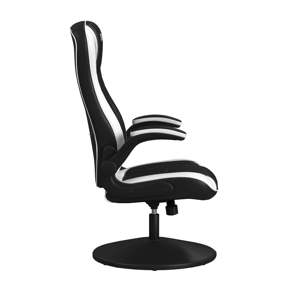 RESPAWN 800 Swivel Rocker Gaming Chair - Ergonomic Floor Gaming Seat with Lumbar Support, Flip Up Armrest, High Back, Pedestal Base, Comfortable No Wheels Console Video Game Rocker Chair - Red