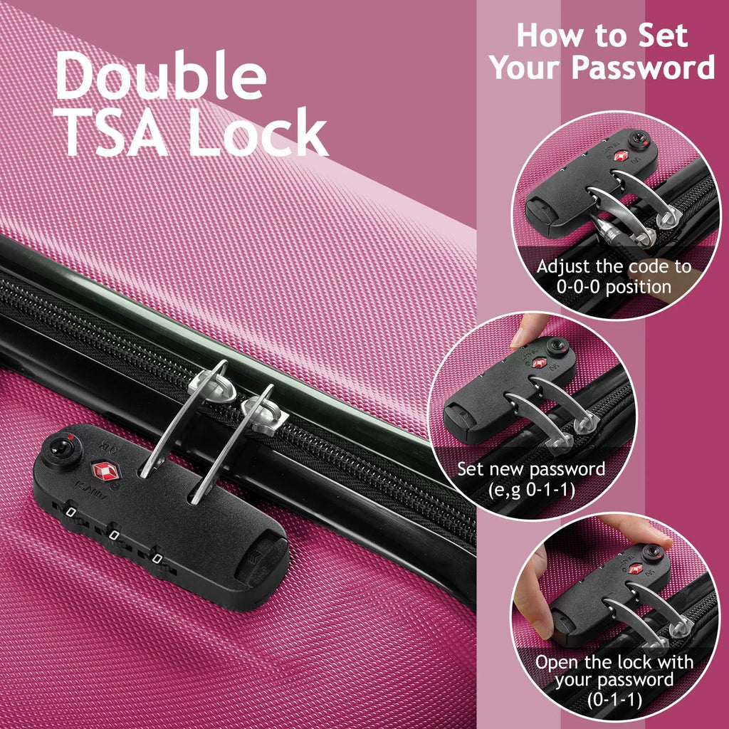Zimtown 3 Piece Nested Spinner Suitcase Luggage Set With TSA Lock Royal Blue