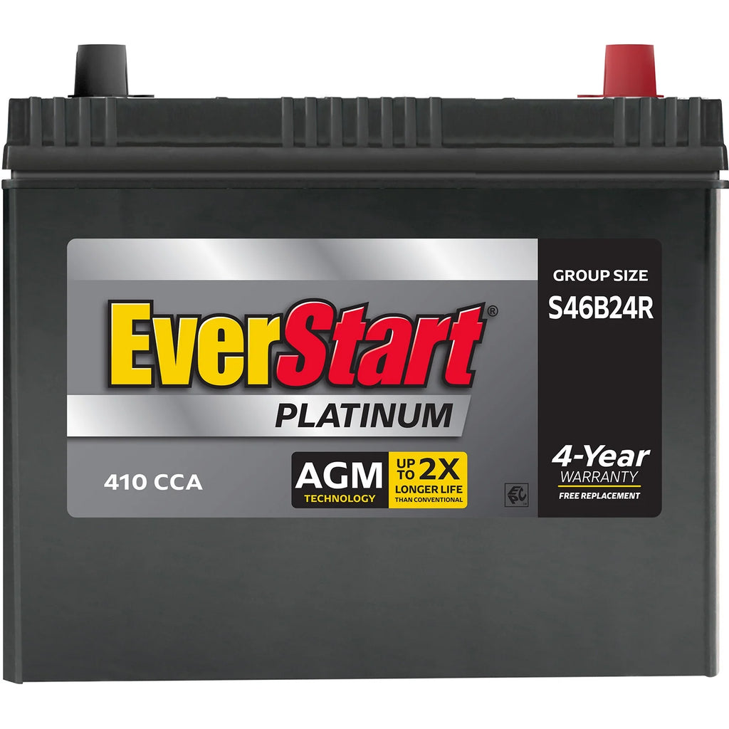EverStart Platinum AGM BOXED Automotive Battery, Group Size S46B24R 12 Volt, 410 CCA