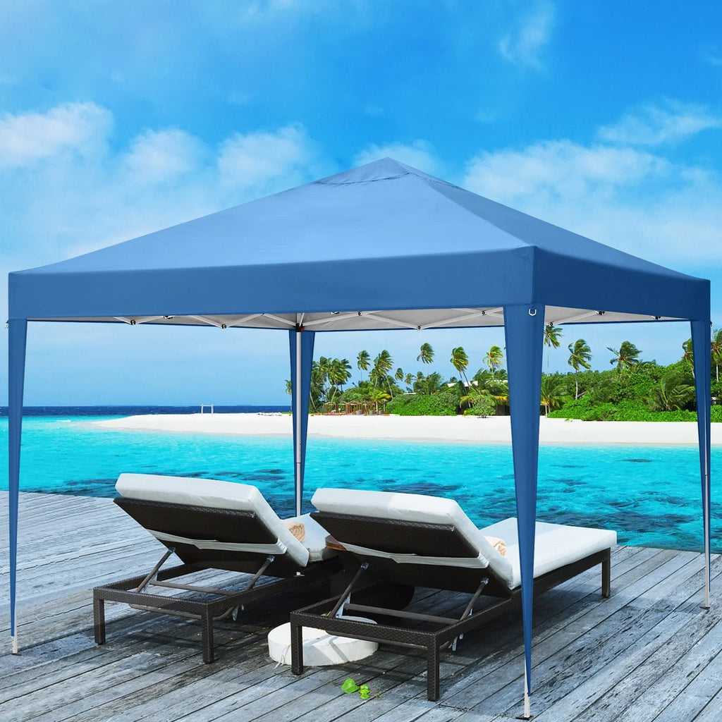 SANOPY 10x10 FT Pop Up Canopy Tent Anti-UV Waterproof Outdoor Instant Party Wedding Backyard Canopy Tent Shade Shelter for Beach Party Commercial Booth Gazebo, Blue